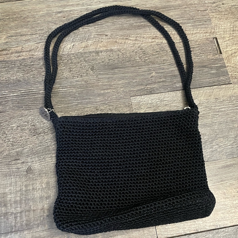 The Sak Black Knit Shoulder Bag